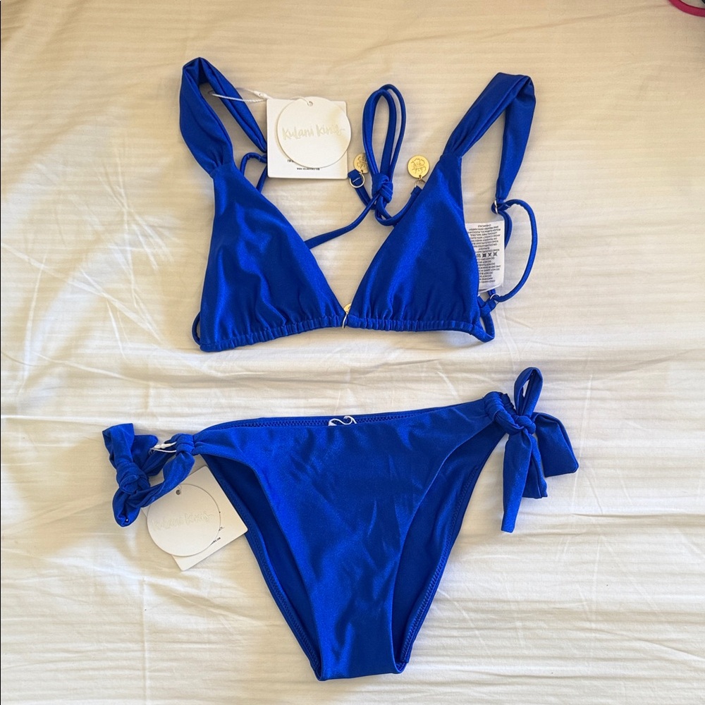 Kulani Kinis Royal Blue Triangle Bikini Set